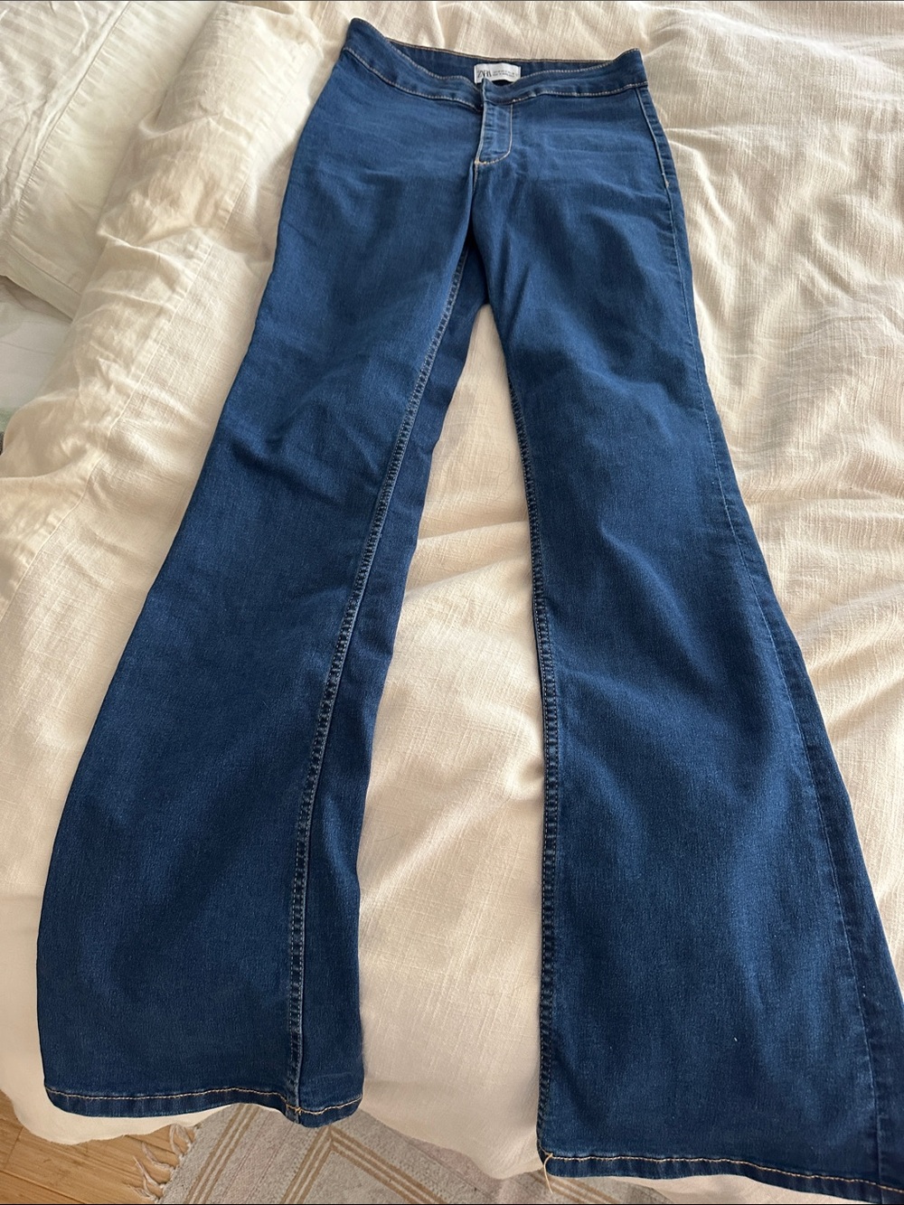 Zara Deep Blue Flare Jeans